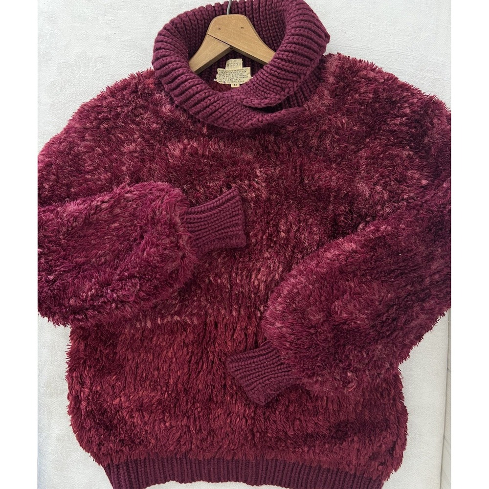 Vintage 1970's‎ The Beene Bag Sweater Retro Hippie Medium Shaggy Fuzzy